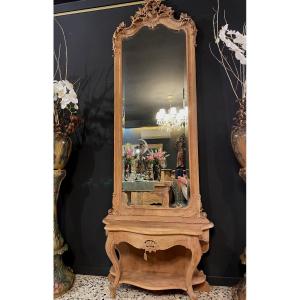 Grand Miroir Et Console Rocaille