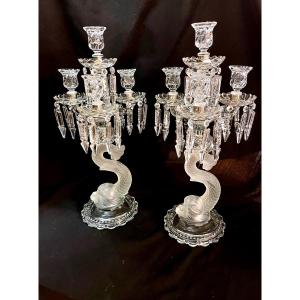 Paire De Girandoles Baccarat