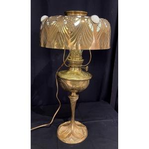 Art Nouveau Lamp Signed Leleu.g 