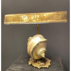 Bronze And Shell Desk Lamp