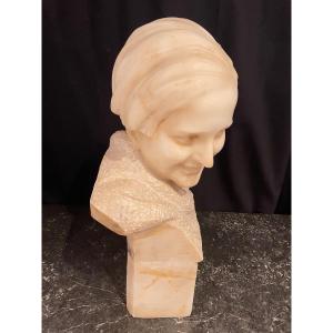 Alabaster Sculpture Giusto Viti “the Boy”