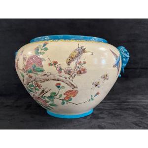 Eugène Collinot Enameled Planters