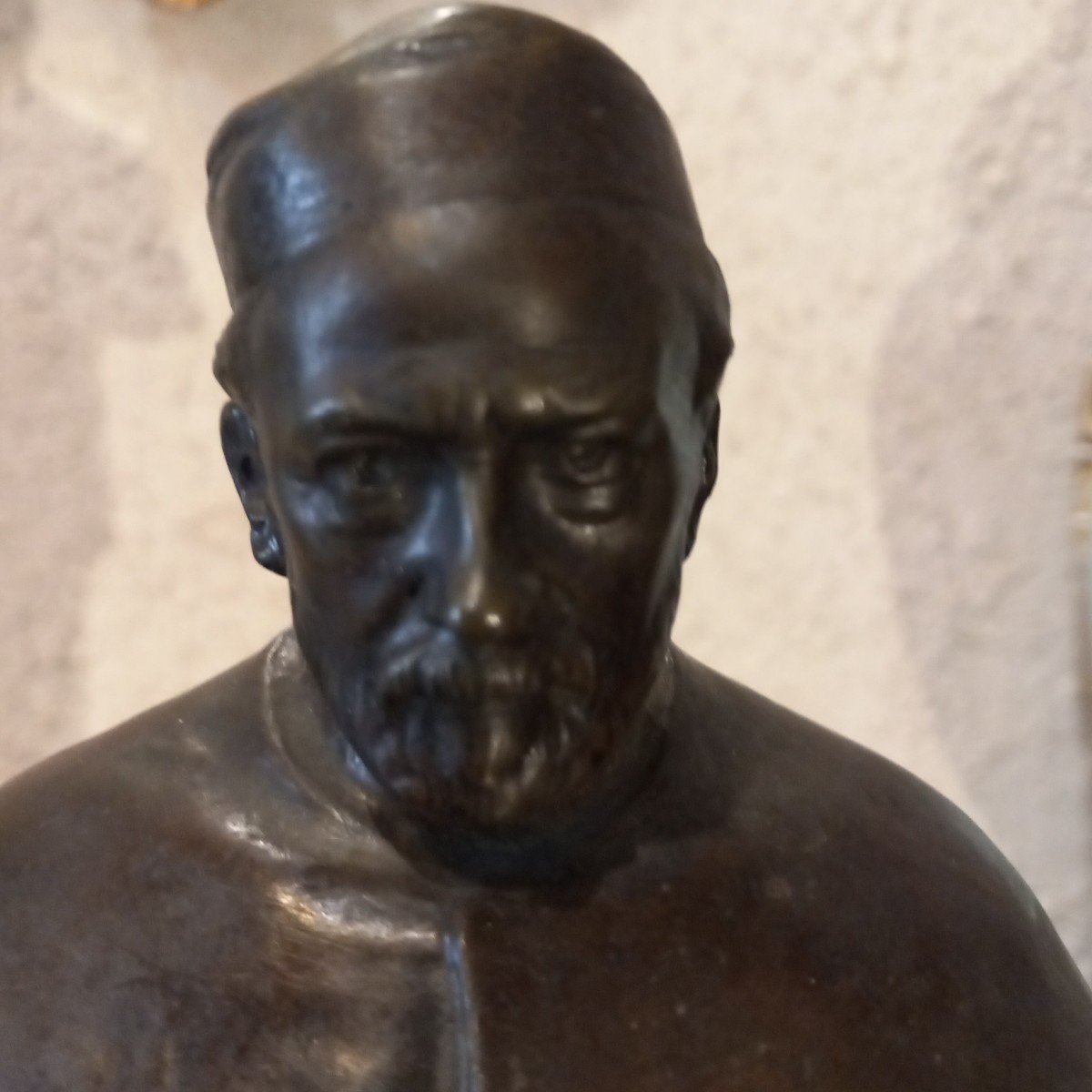 "Louis PASTEUR" rare cire perdue de Théodore RIVIÈRE. -photo-1