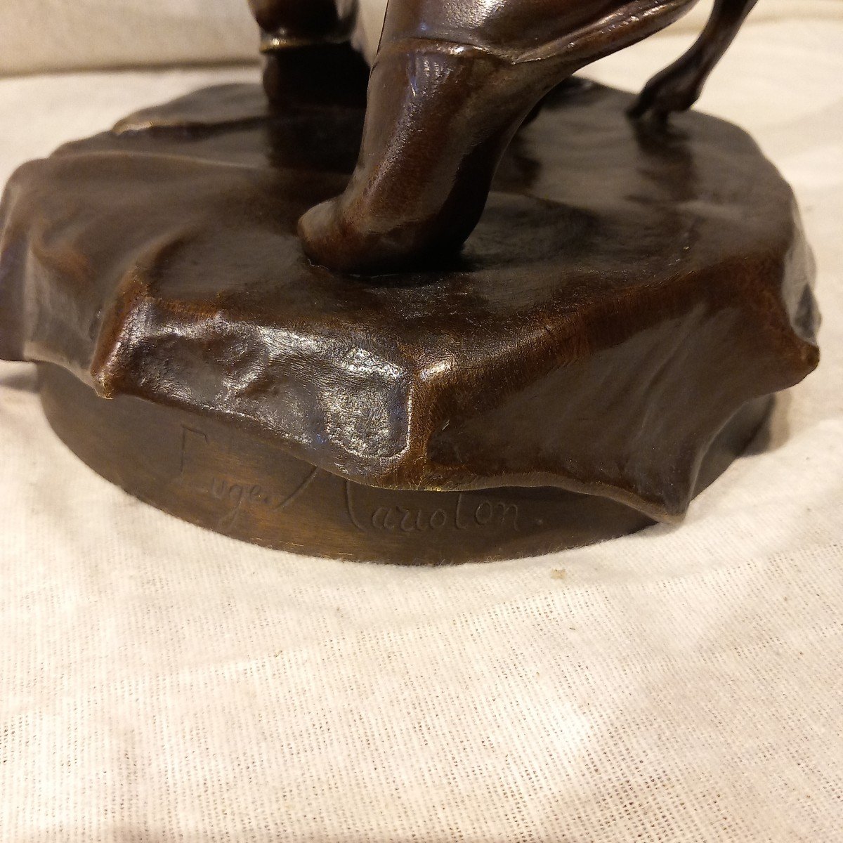 "Esméralda et sa chèvre " bronze de Eugène MARIOTON. -photo-6