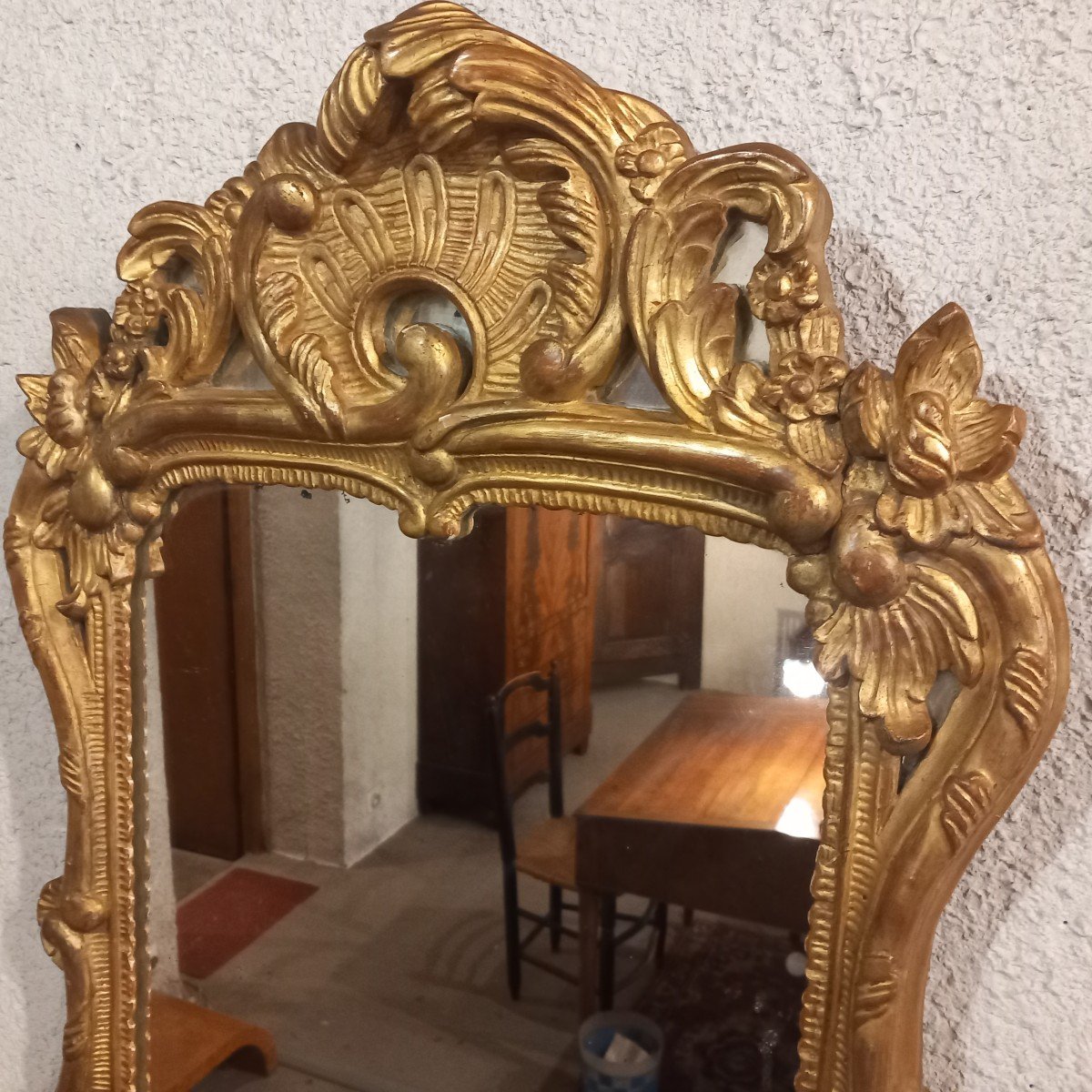 Regency Mirror, Gilded Wood, 18th Century.-photo-2