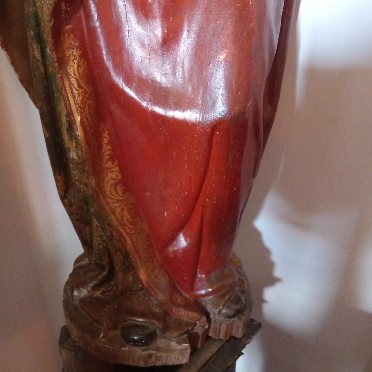 Grande 'Vierge au missel' bois sculpté, polychromé et doré. Provence époque milieu 18ème.-photo-3