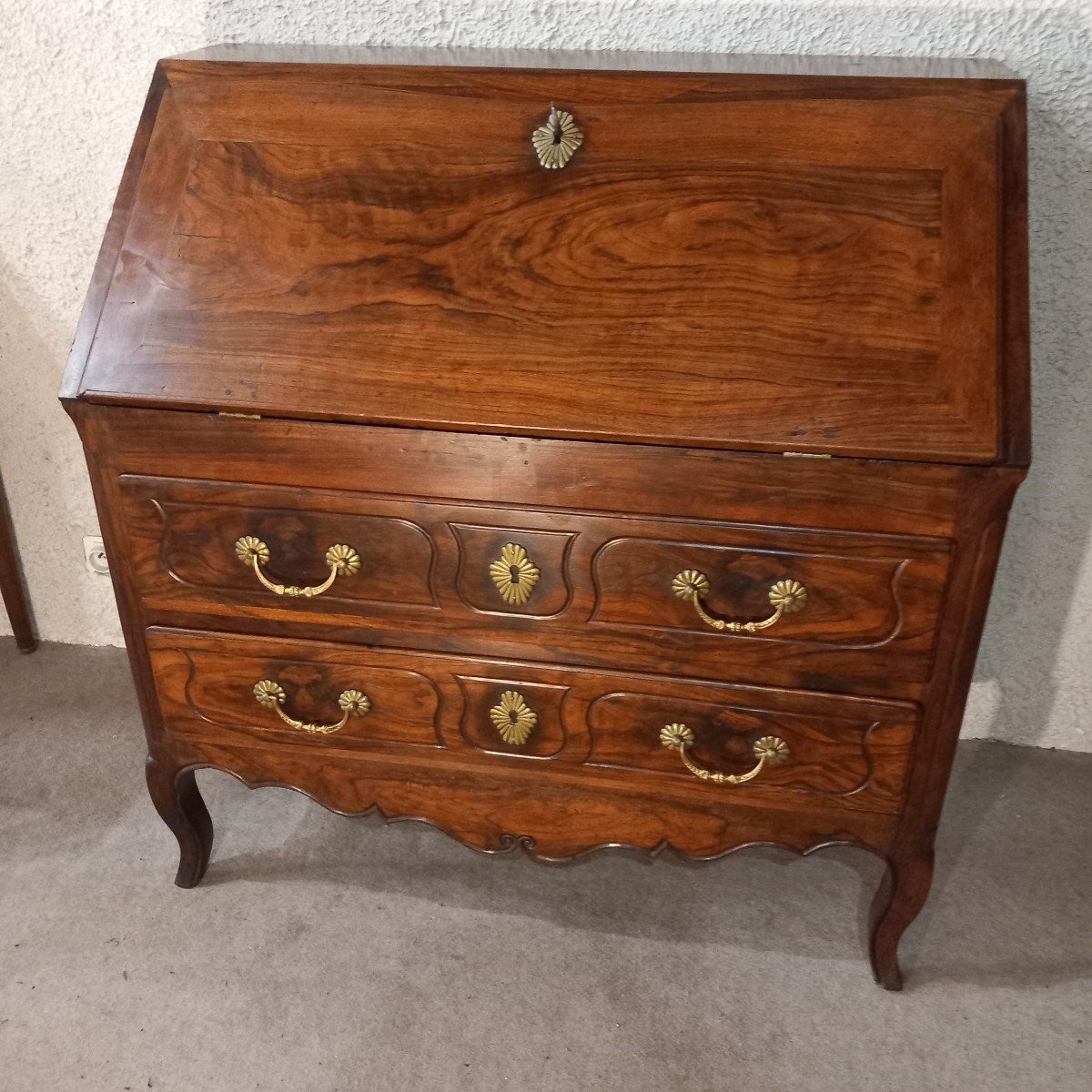Bureau de pente Louis XV, Provence 18ème, en noyer.-photo-3