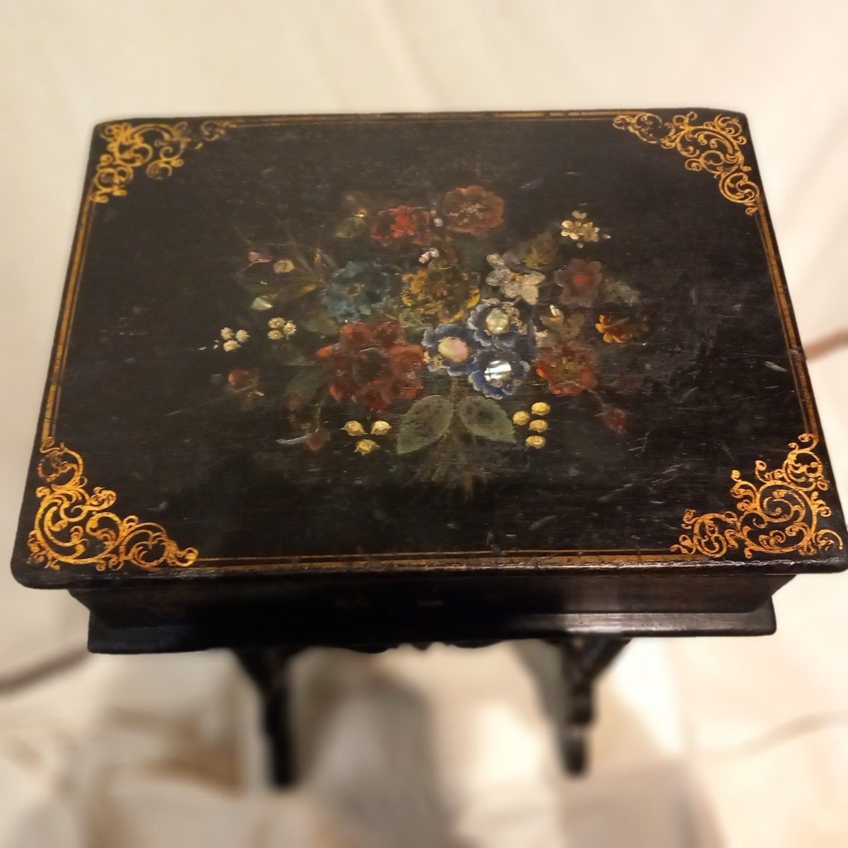 Charmante boîte à couture d'enfant, époque Napoléon III-photo-4