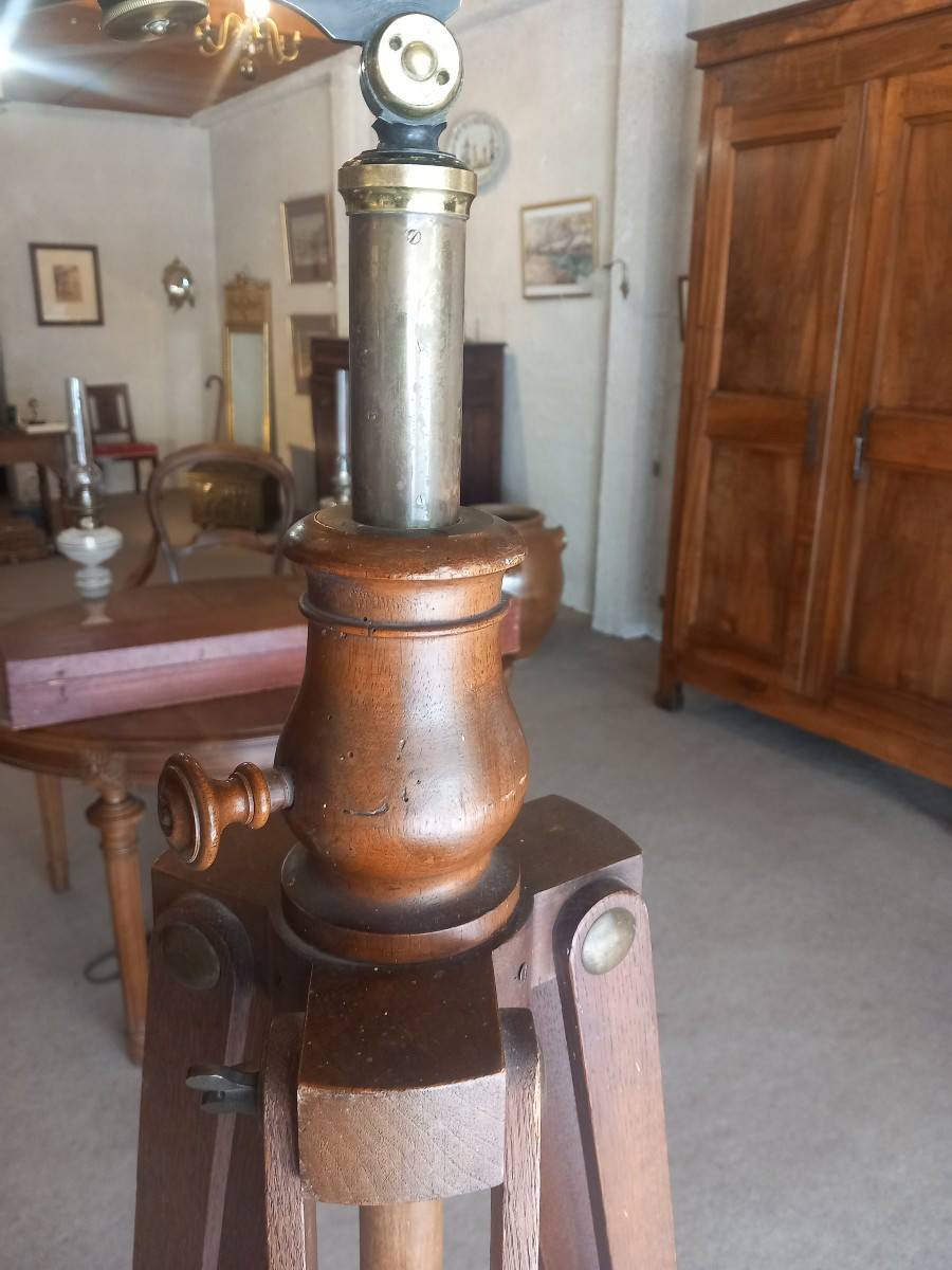 TELESCOPE " A. BARDOU à PARIS", sur son trépied et avec sa mallette.-photo-2