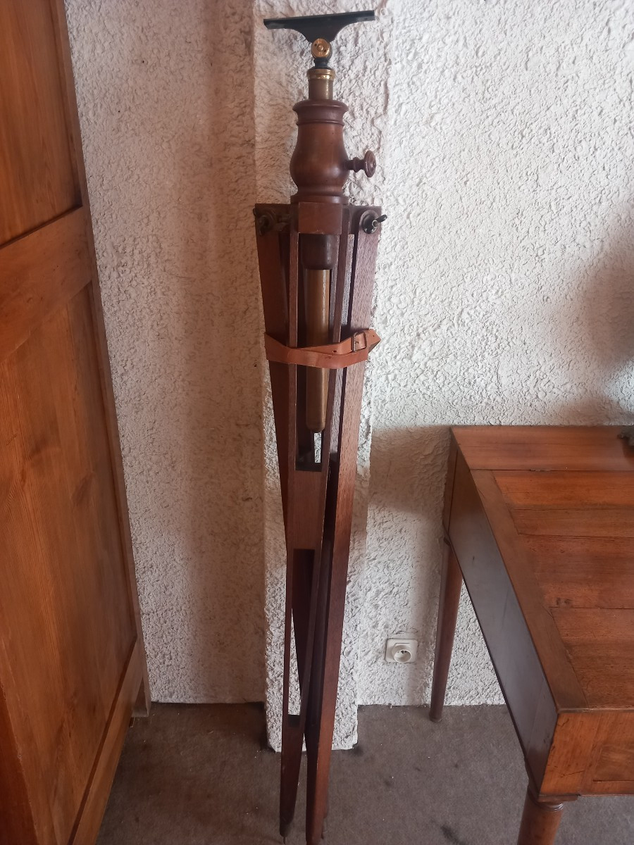 TELESCOPE " A. BARDOU à PARIS", sur son trépied et avec sa mallette.-photo-7