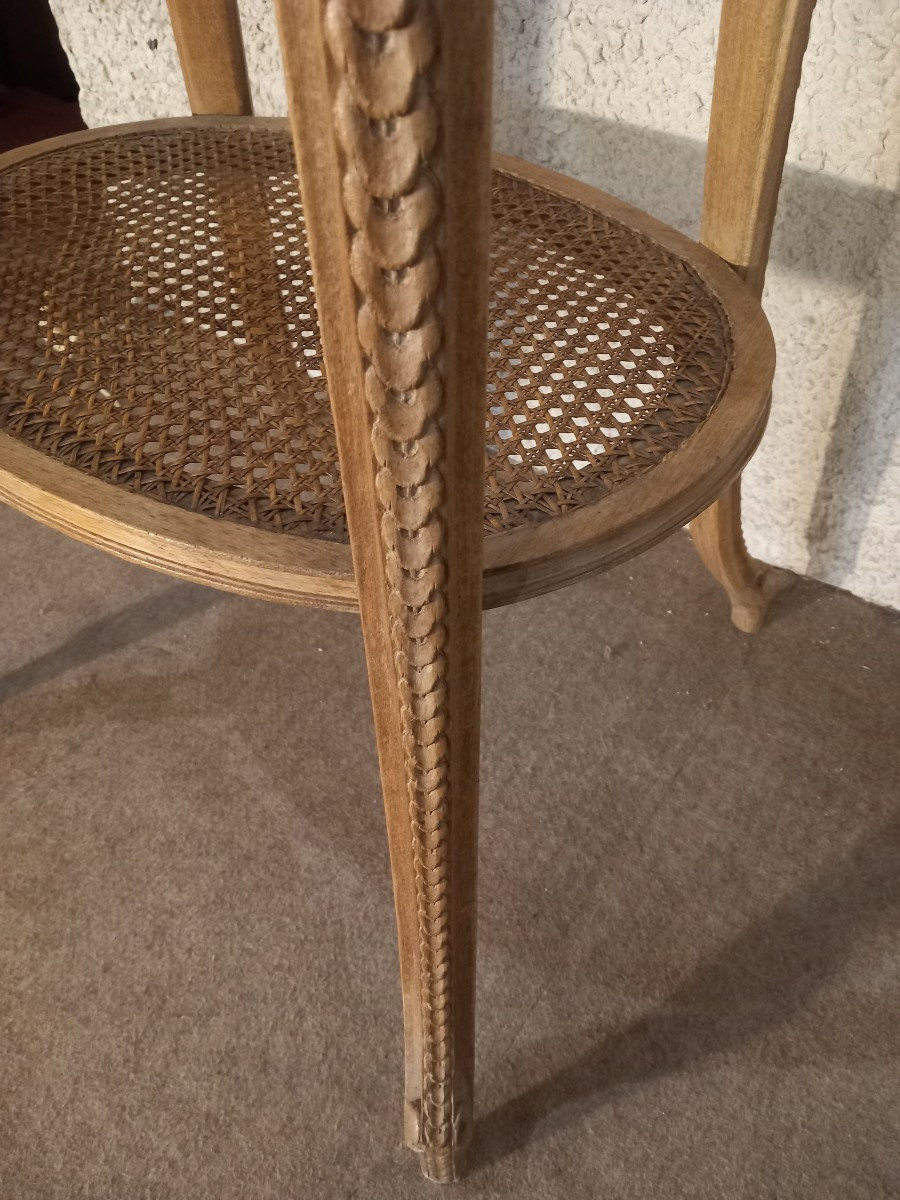 Grande jardinière, chêne blond et cannage, époque fin 19ème.-photo-2