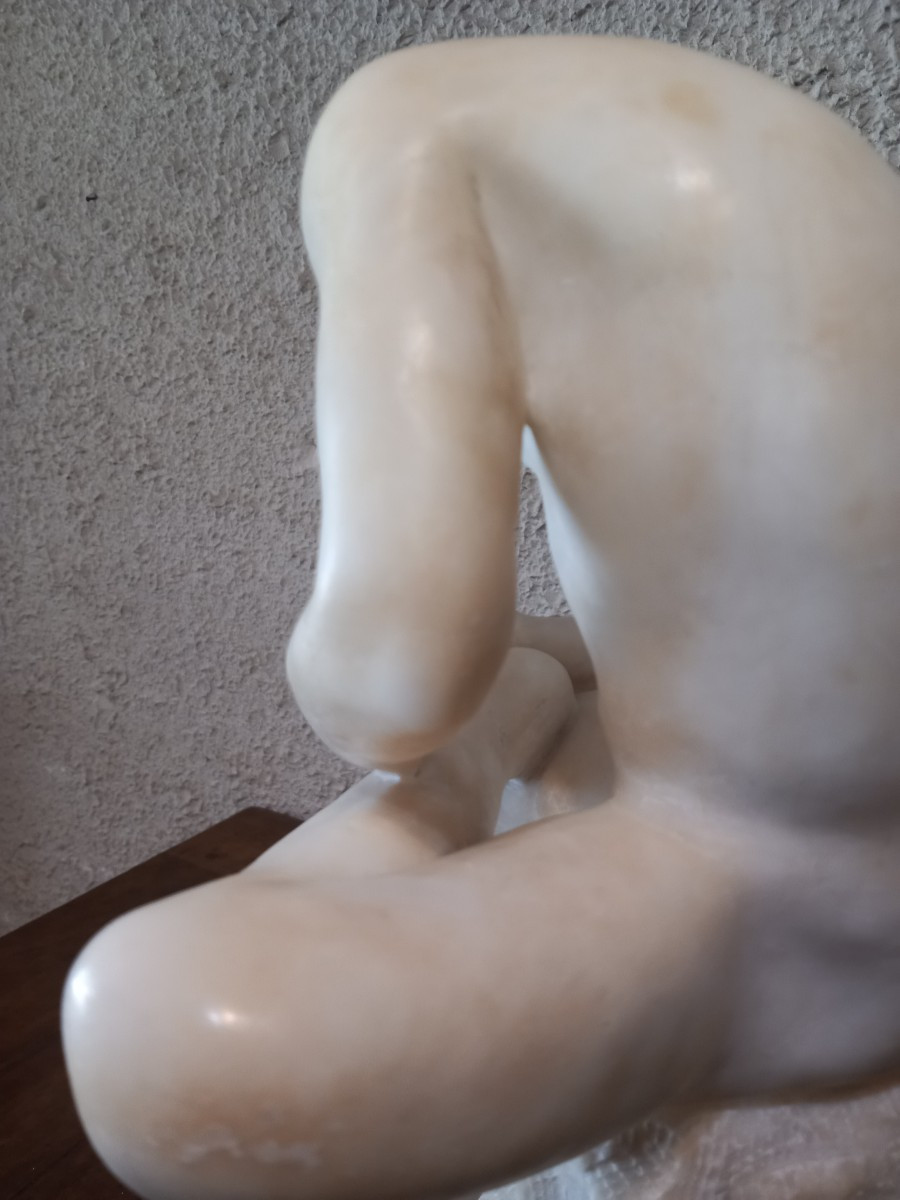 Big Spinario In White Marber.-photo-5