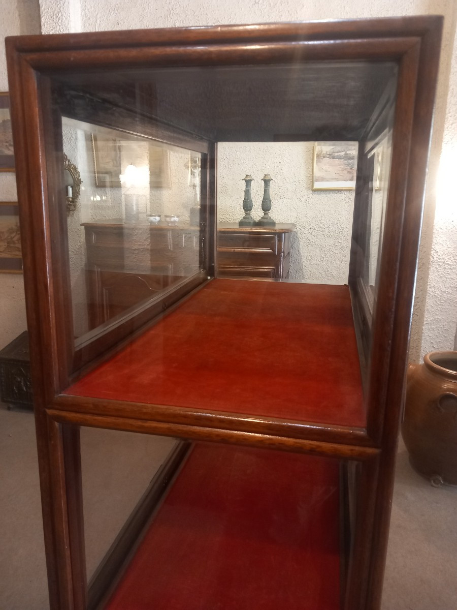 Art Deco Display Case, In Mahogany, Opening With Eight Tilting Glass Doors: Four On Each Side.-photo-3