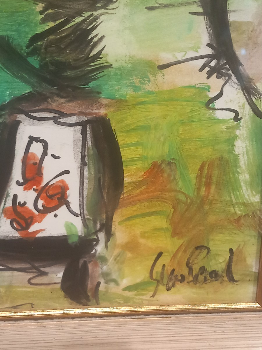 "petanque Game In Montmartre", Gouache By Gen Paul, Circa 1960.-photo-3