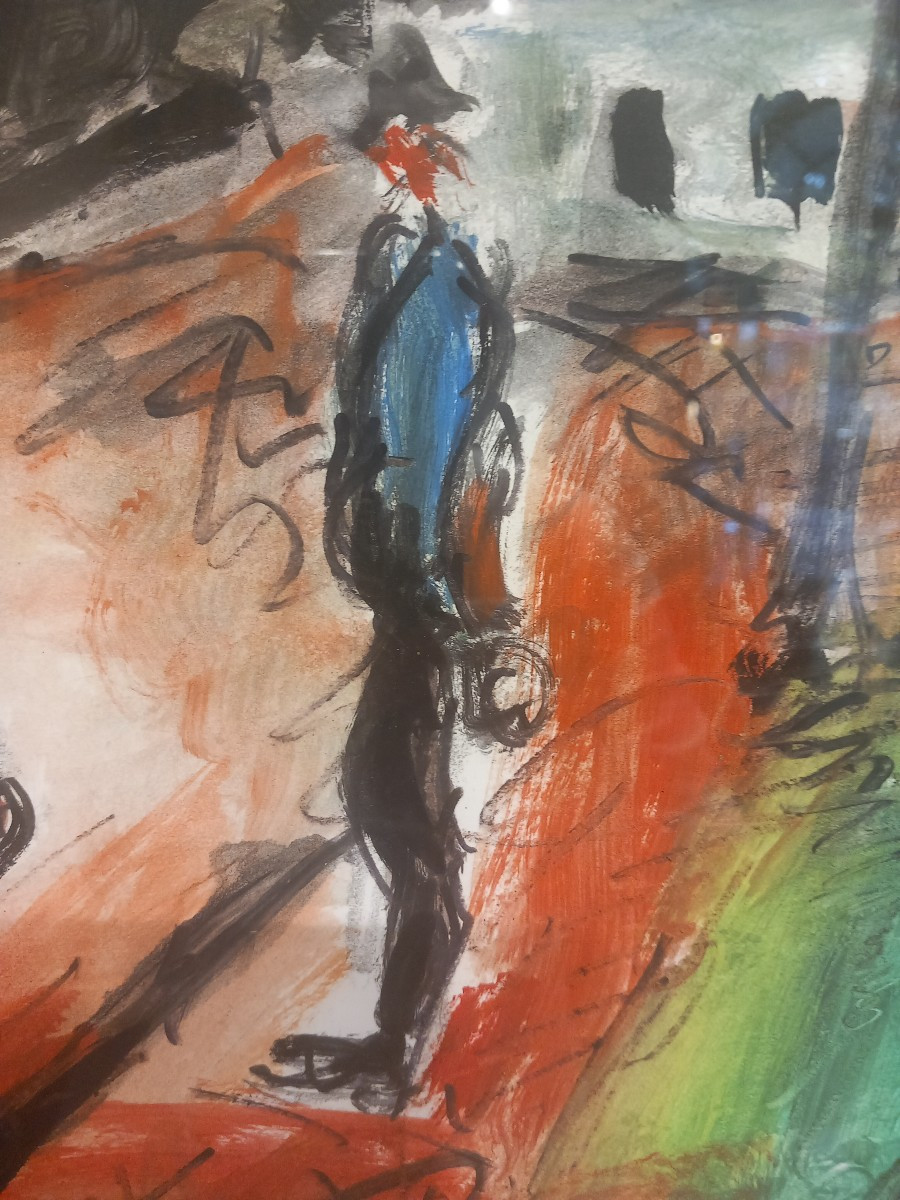 "petanque Game In Montmartre", Gouache By Gen Paul, Circa 1960.-photo-3