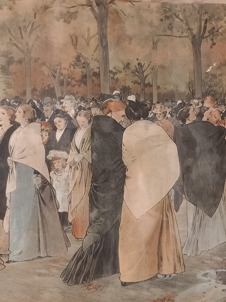 Lithographie couleurs "La Fête du costume d'Arles"; par Léo Lelée, 1912.-photo-3