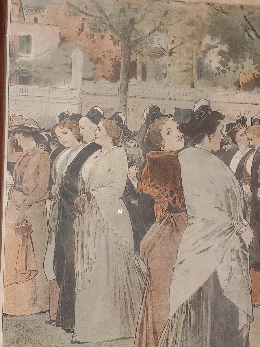 Lithographie couleurs "La Fête du costume d'Arles"; par Léo Lelée, 1912.-photo-4