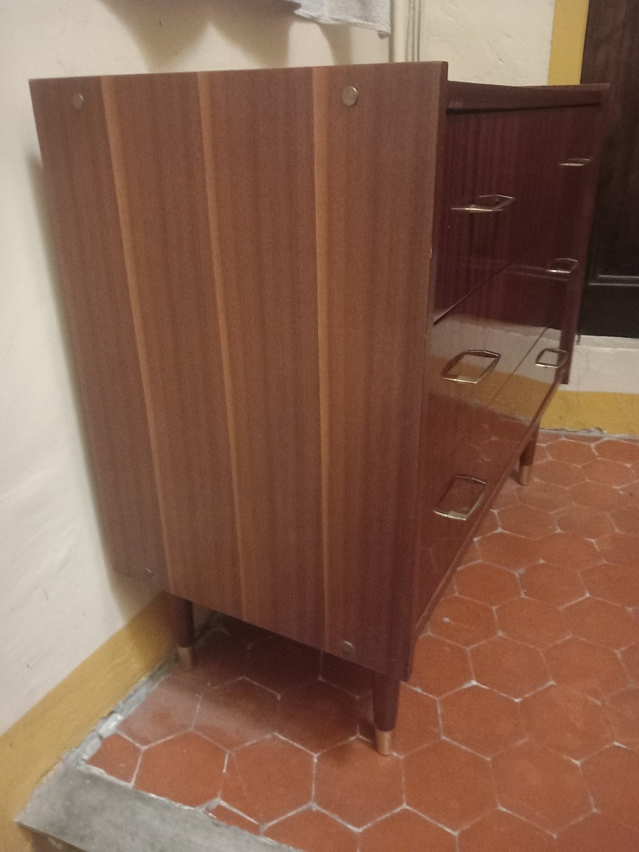 Chest Of Drawers From The 50s And 60s, Rosewood. Signed "mp"-photo-2