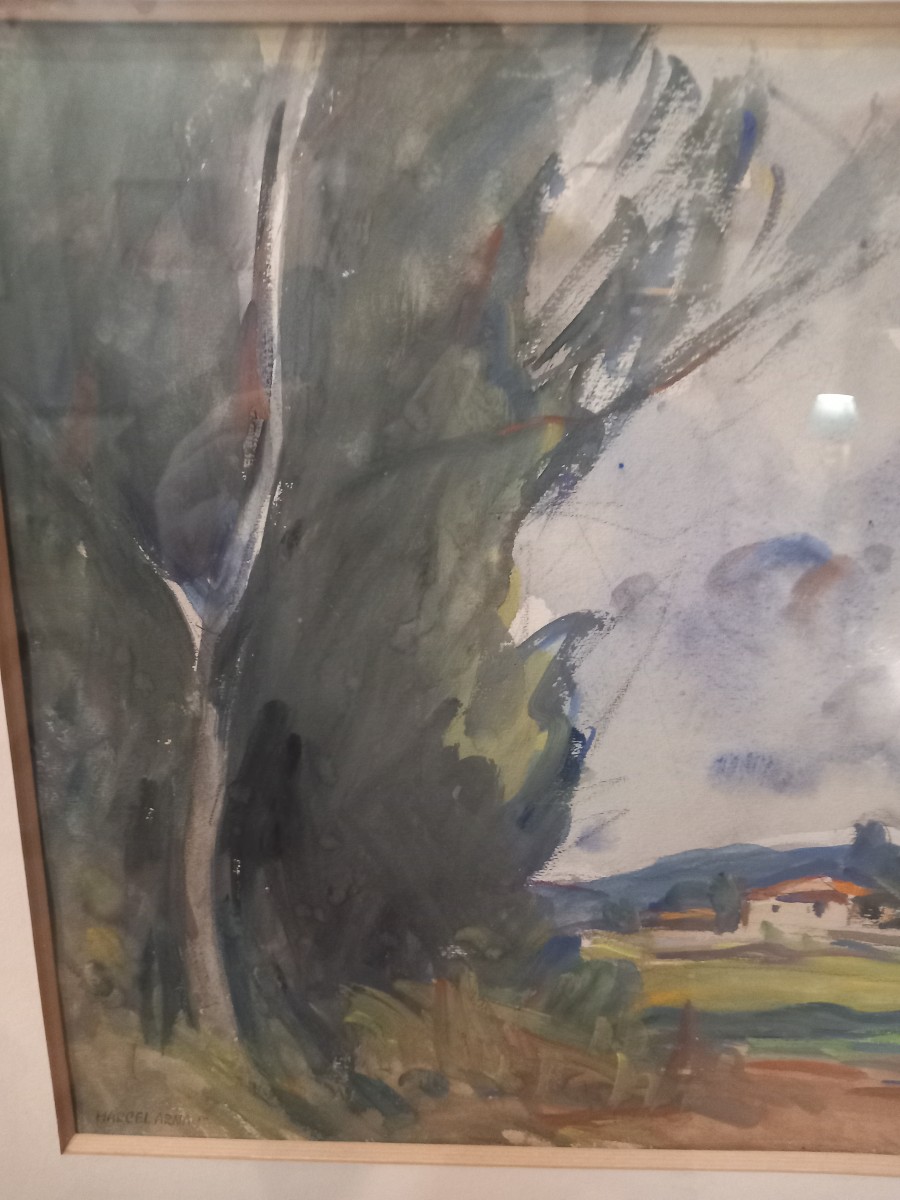 " Paysage de Provence", aquarelle signée Marcel ARNAUD (1877-1956)-photo-3