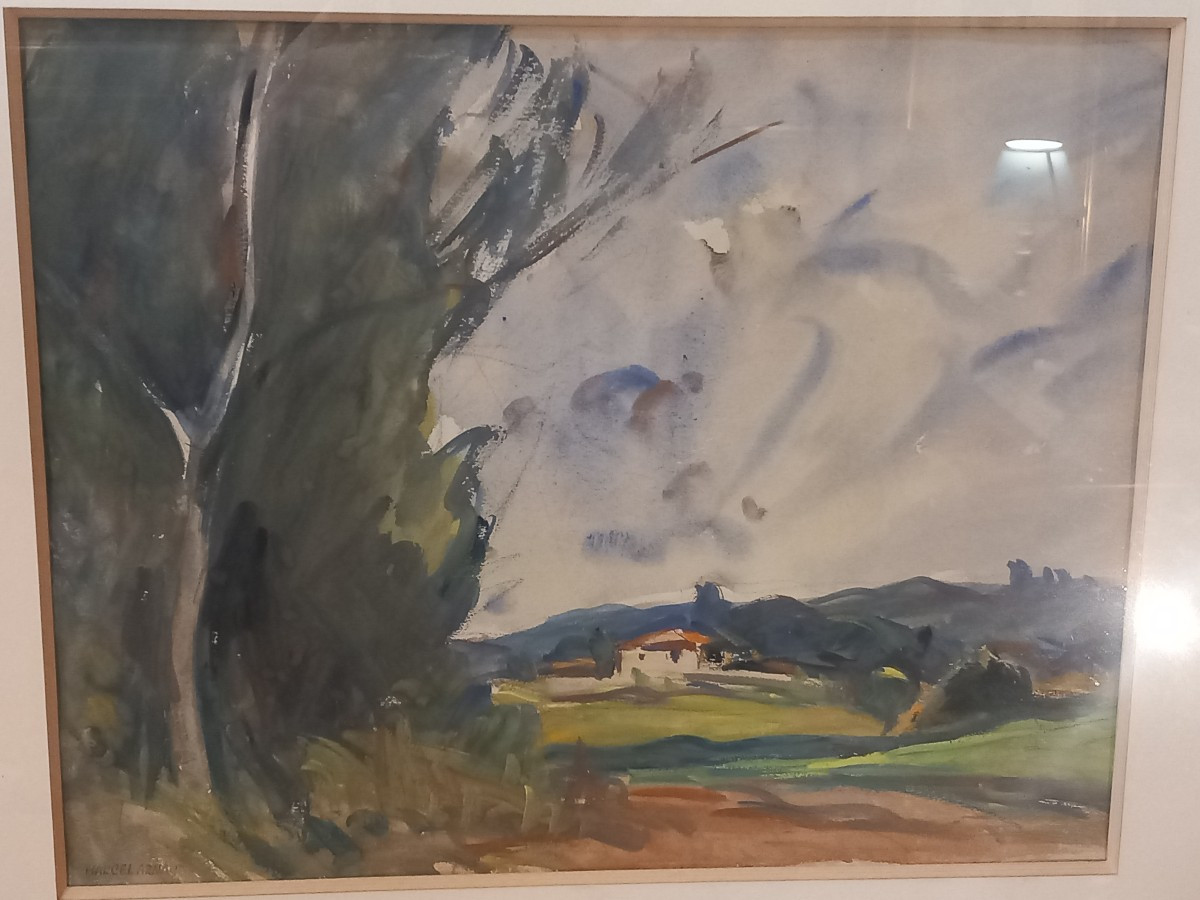 " Paysage de Provence", aquarelle signée Marcel ARNAUD (1877-1956)
