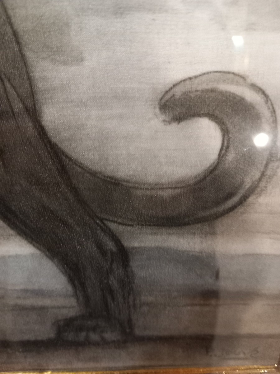 "La panthère noire" estampe sur papier, signée dans la planche 'P. JOUVE' (1880-1973)-photo-4