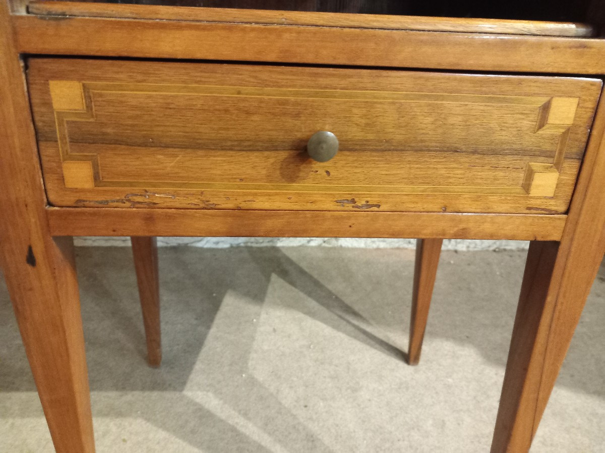 Walnut Bedside Table With "niche", 19th Century.-photo-3