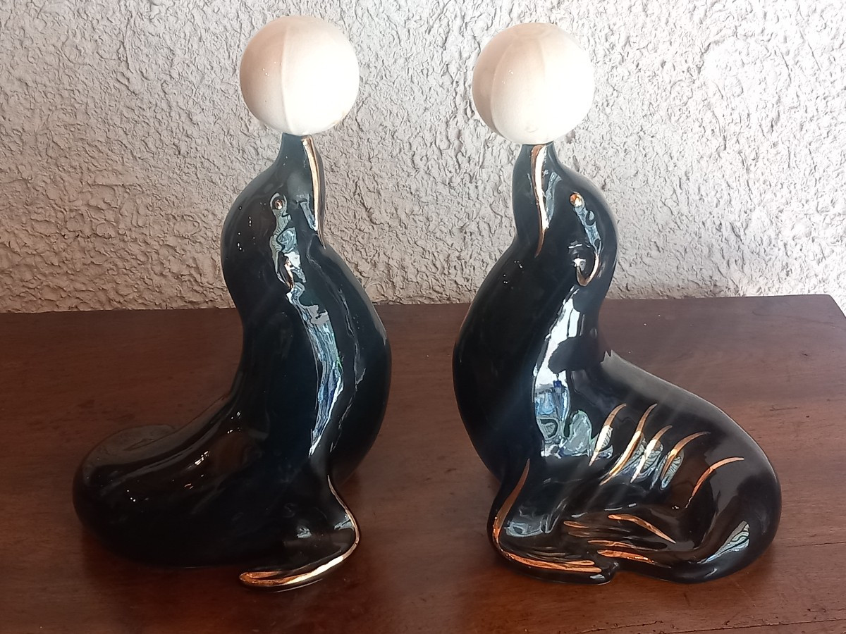 Pair Of Zoomorphic Bottles For 'cazanove à Bordeaux' Liqueur.