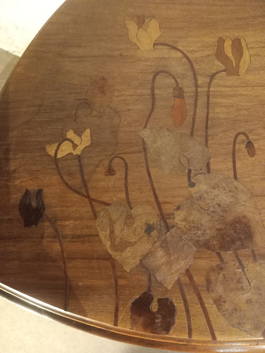 Small Tripod Pedestal Table With Two Shelves, Art Nouveau Period.-photo-2