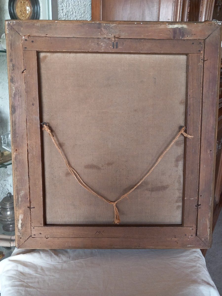 "oil On Canvas "the Fisherman's Waiting" Signed "boulogne, A. Delacroix".-photo-5