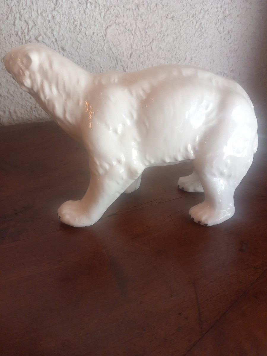 Polar Bear, Bohemian Porcelain, Mid-20th Century.-photo-3