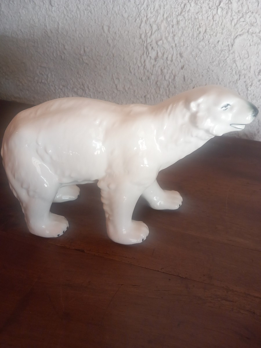 Polar Bear, Bohemian Porcelain, Mid-20th Century.