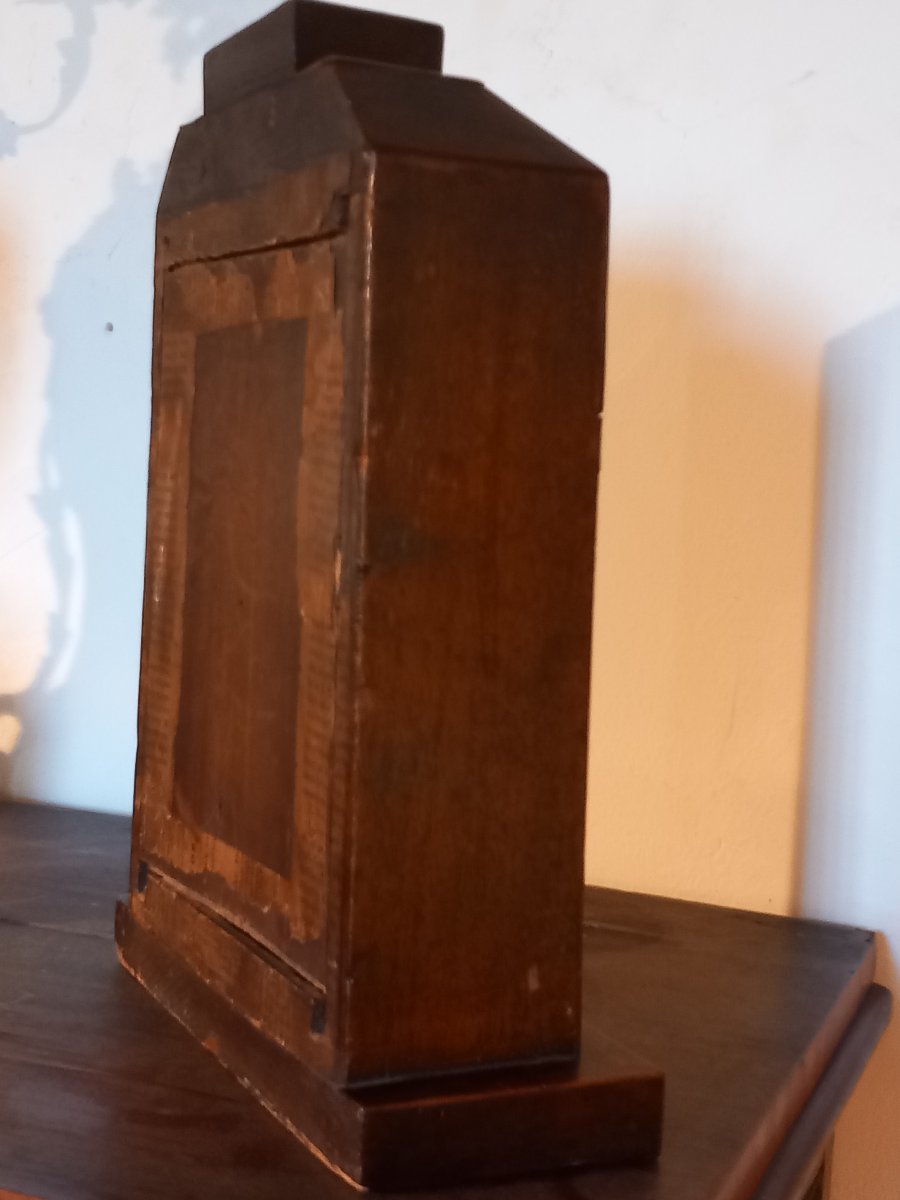 Reliquaire-paperolle en noyer, époque 19ème. -photo-4