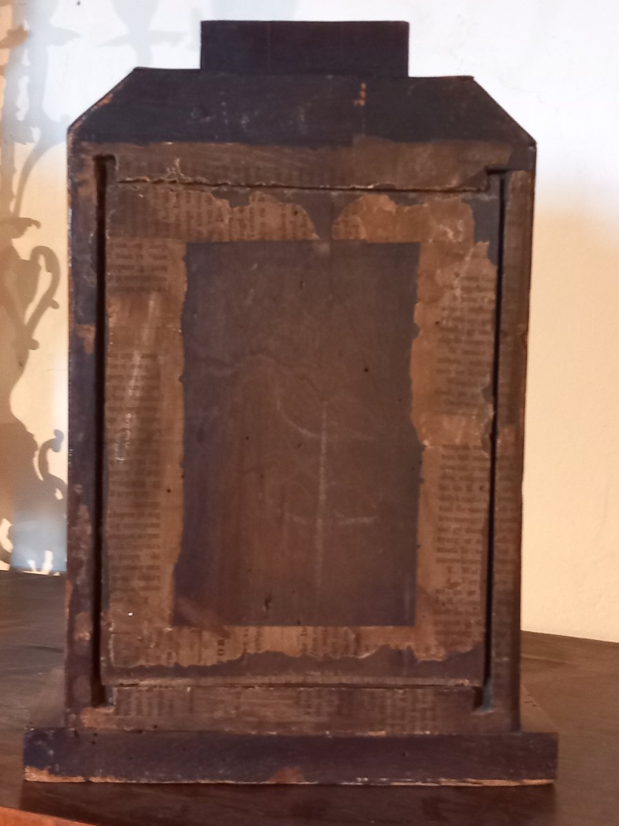 Reliquaire-paperolle en noyer, époque 19ème. -photo-5