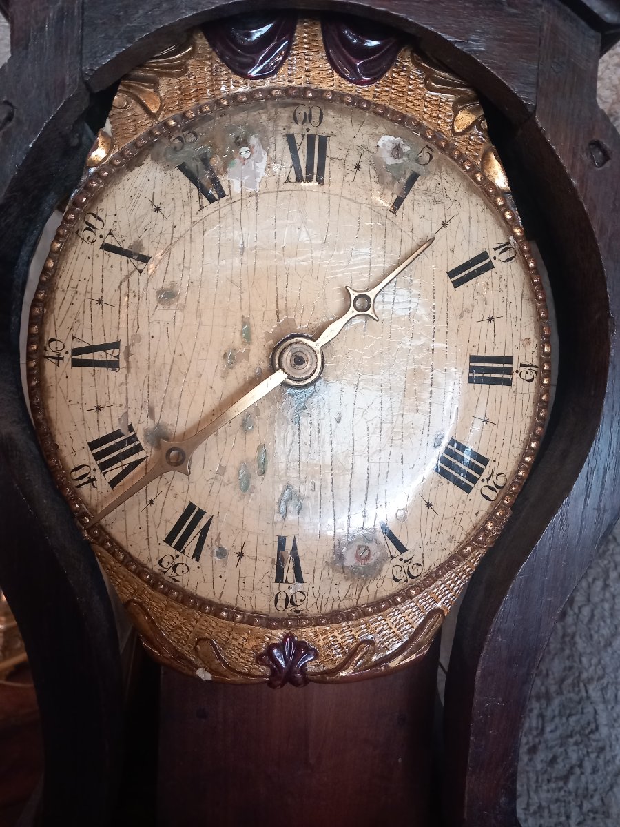 Horloge normande dite "tête de poupée ", d'époque 18ème. -photo-8