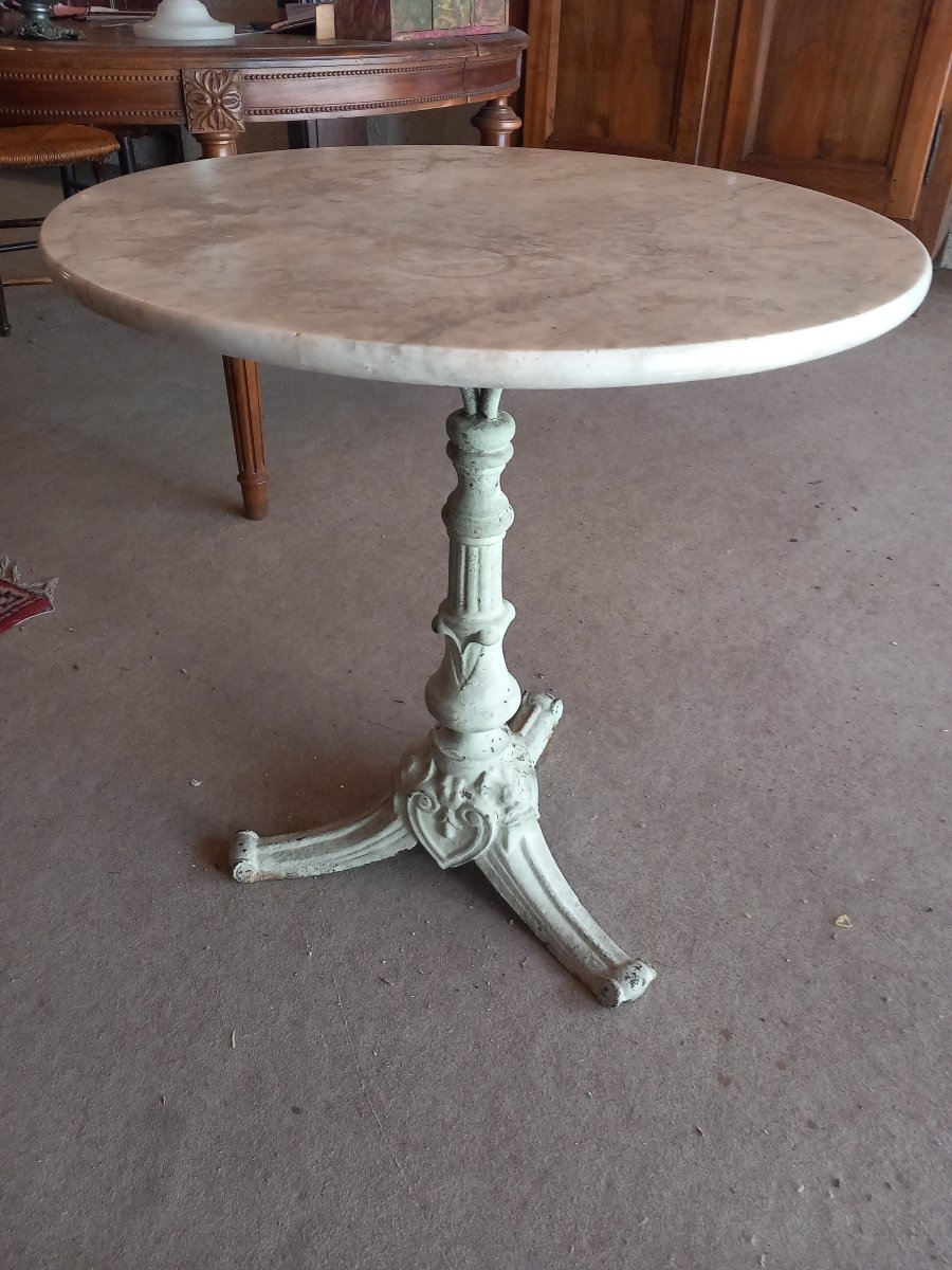 Table de bistrot en fonte, Art Nouveau.-photo-2