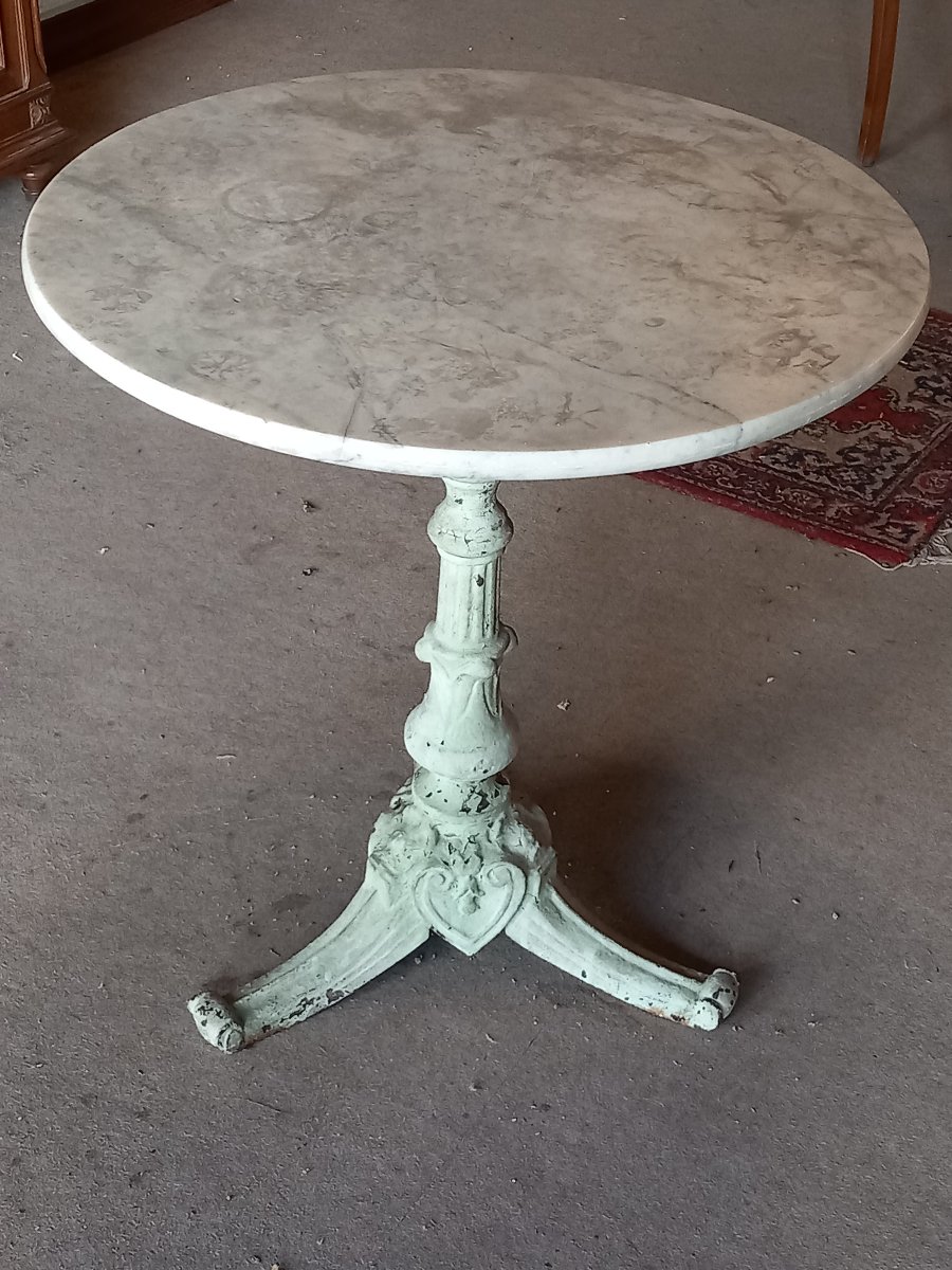 Table de bistrot en fonte, Art Nouveau.-photo-3
