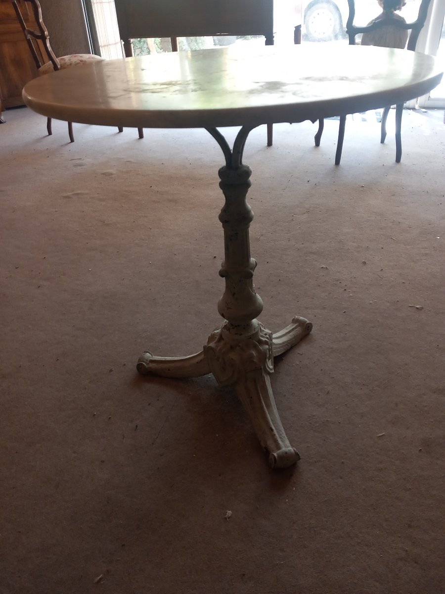 Table de bistrot en fonte, Art Nouveau.-photo-4