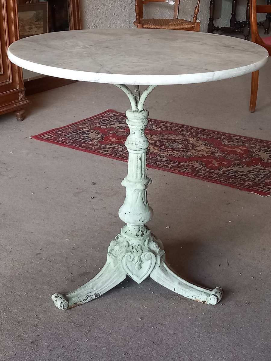 Table de bistrot en fonte, Art Nouveau.