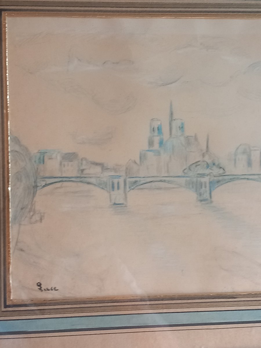 "Vue de Notre Dame de Paris", dessin de Maximilien LUCE (1858-1941)-photo-4