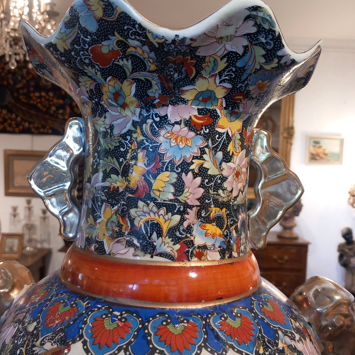 Grand vase en porcelaine Satsuma, Japon fin 19ème.-photo-5