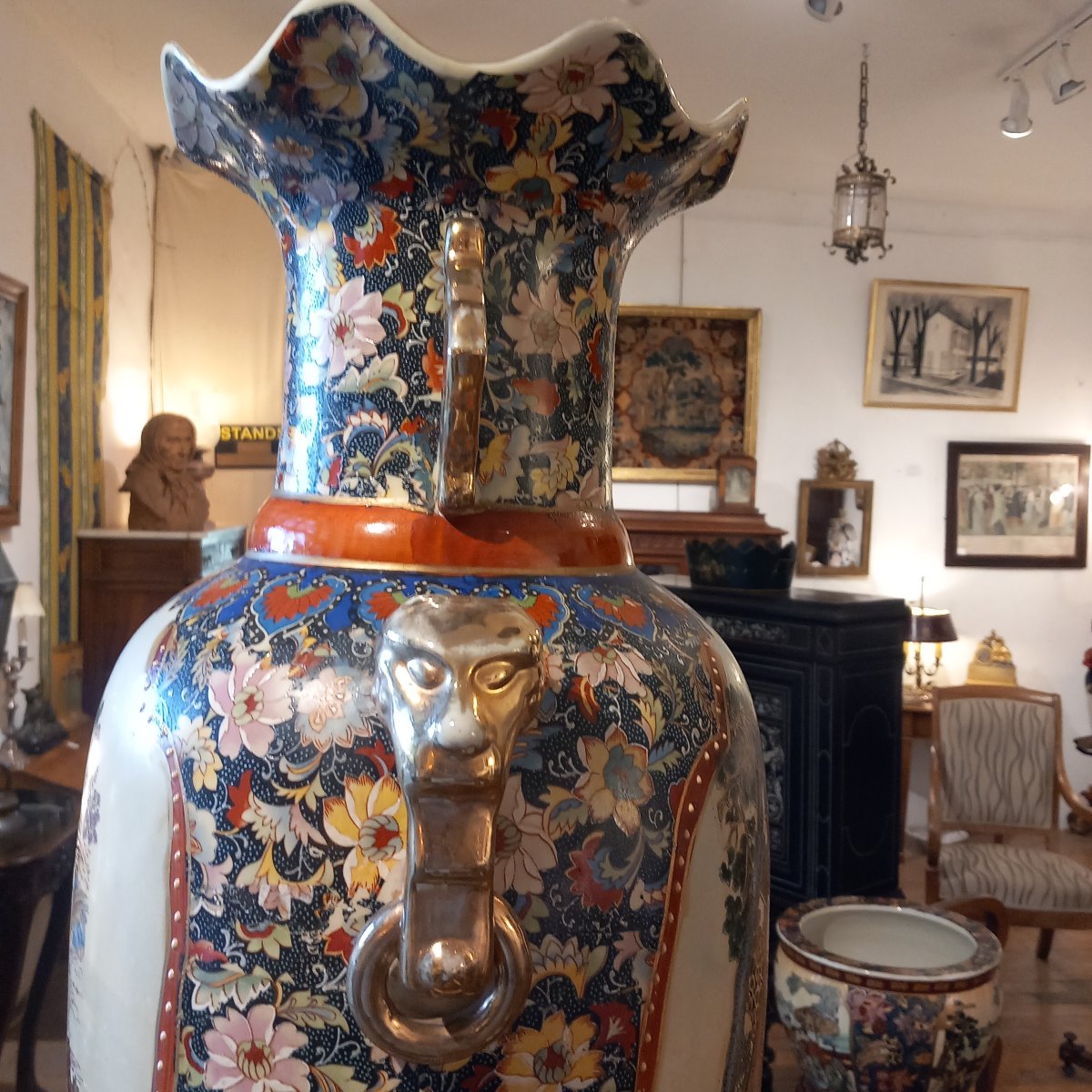 Grand vase en porcelaine Satsuma, Japon fin 19ème.-photo-6