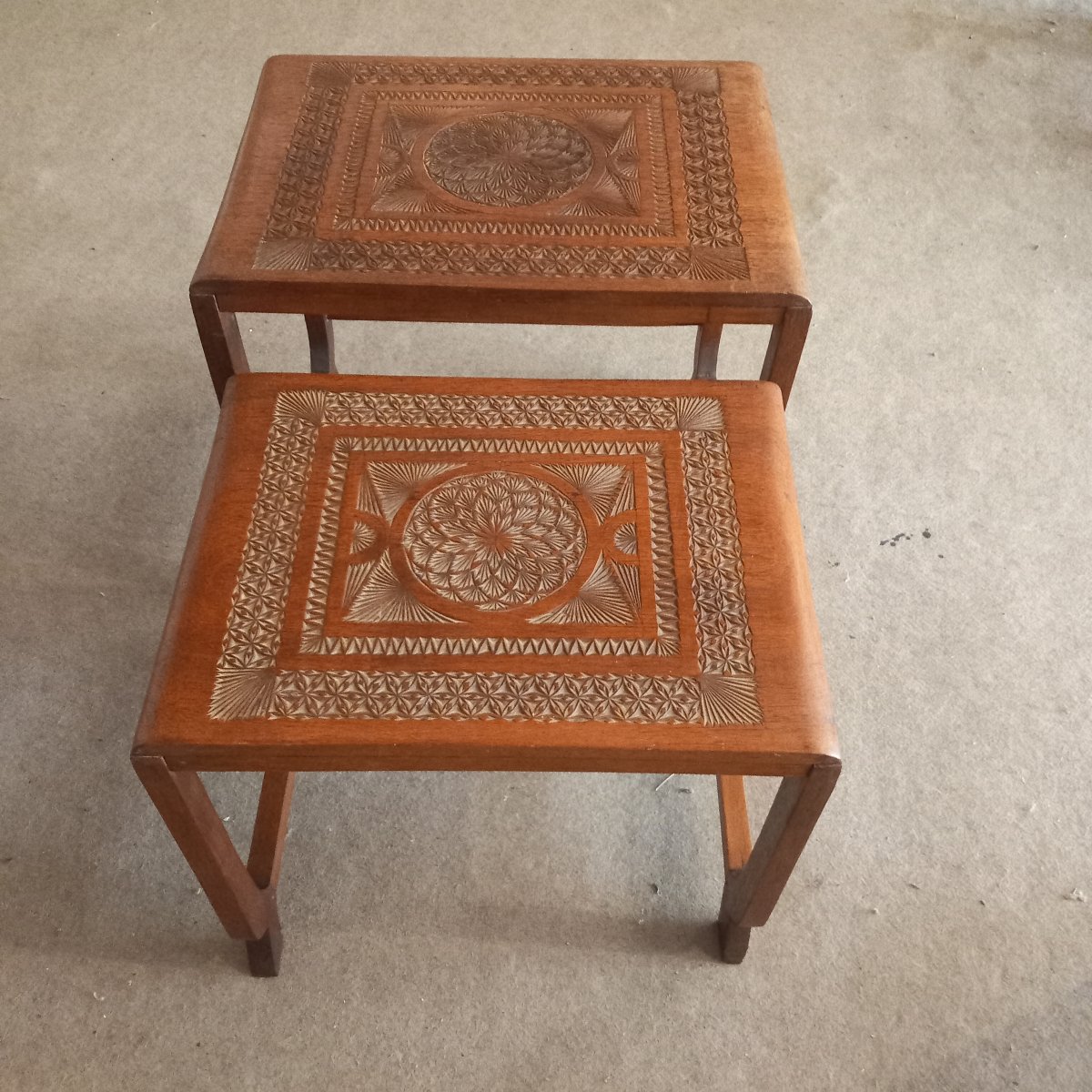 Set Of 4 Nesting Tables. Breton Art Deco.-photo-2