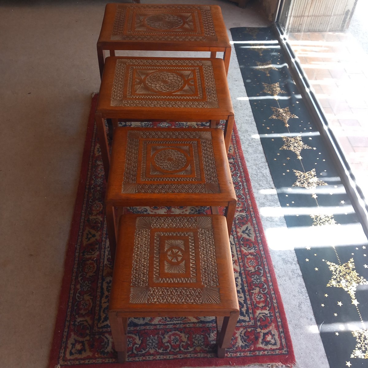 Set Of 4 Nesting Tables. Breton Art Deco.-photo-3