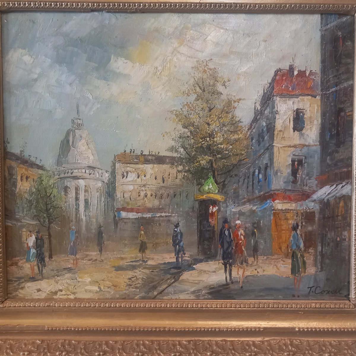 Huile sur toile 'Montmartre 12.32', signée T.Coxell.-photo-3