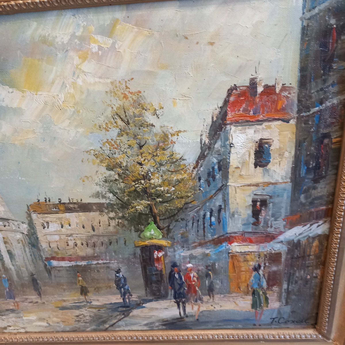 Huile sur toile 'Montmartre 12.32', signée T.Coxell.-photo-4
