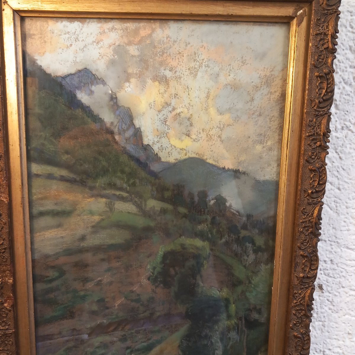 "Les Pyrénées " gouache post-impressionniste d'Alexandre NOZAL (1852-1929).-photo-3