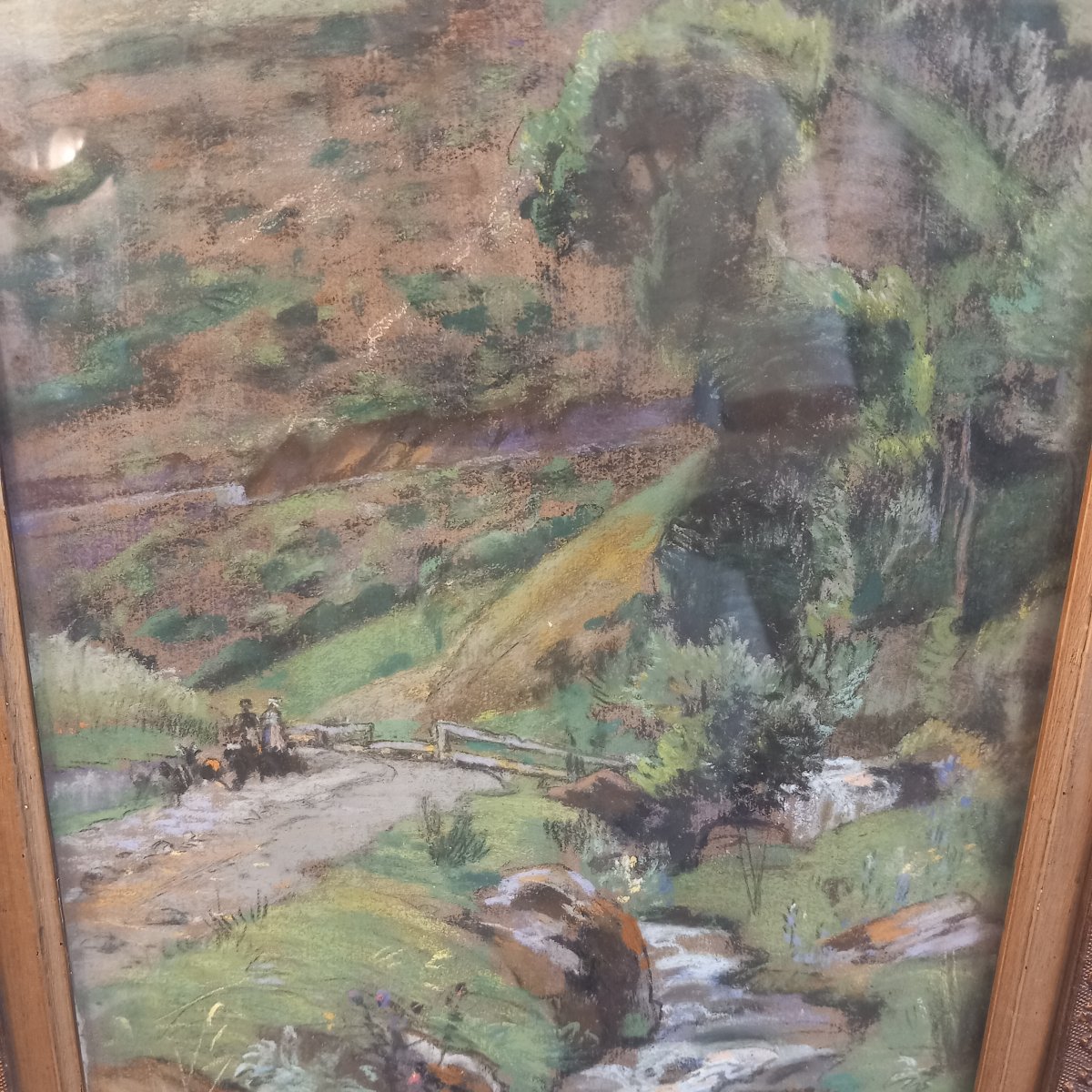 "Les Pyrénées " gouache post-impressionniste d'Alexandre NOZAL (1852-1929).-photo-4