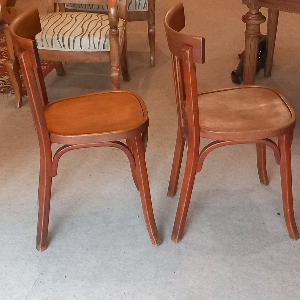 Pair Of "baumann" Bistro Chairs, Art Deco Period. -photo-2