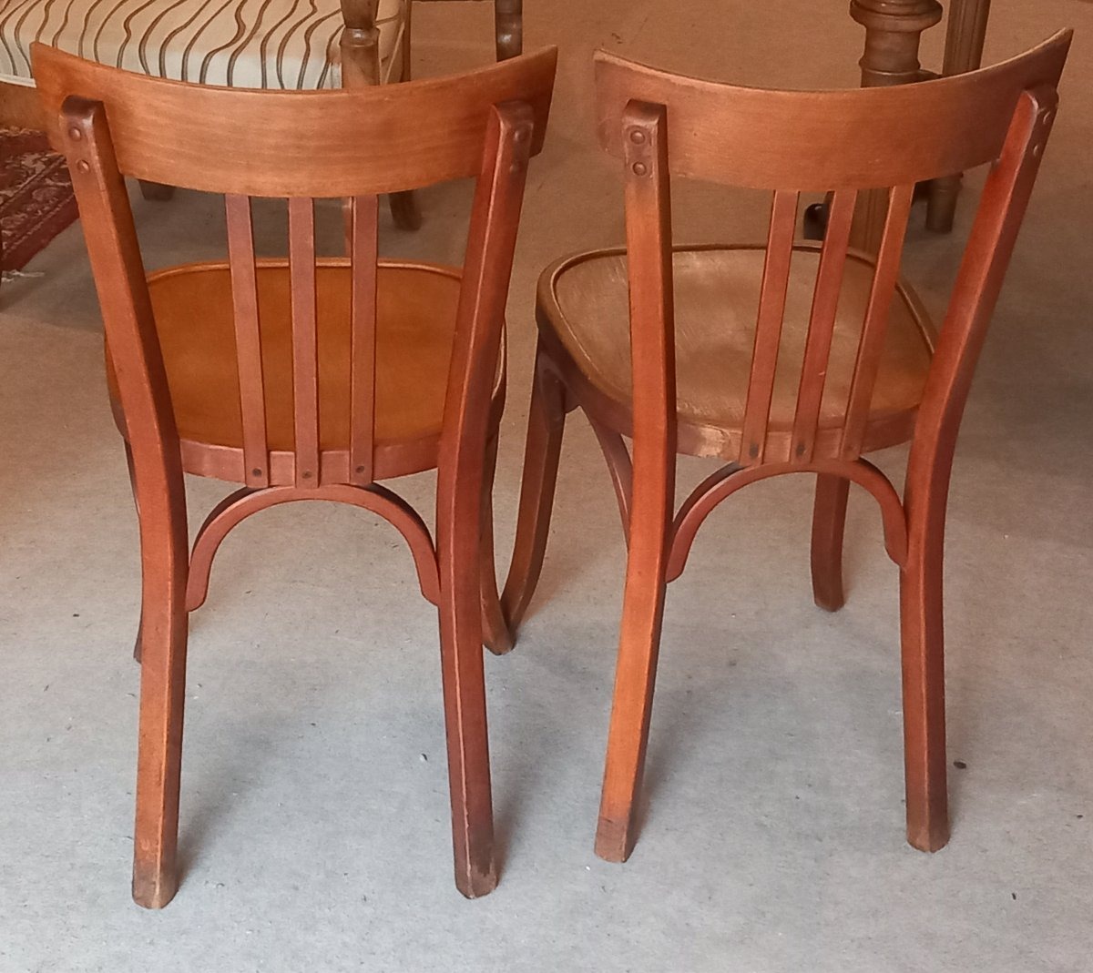 Pair Of "baumann" Bistro Chairs, Art Deco Period. -photo-4