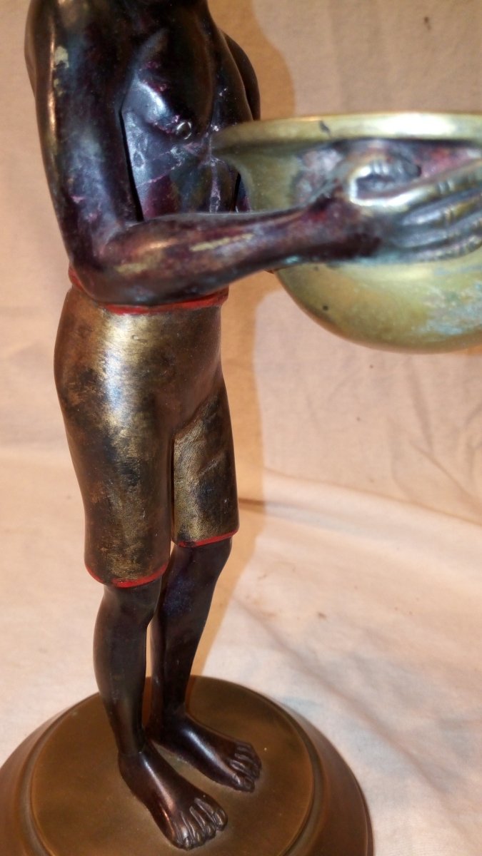 Sujet en bronze "serviteur Nubien".-photo-2